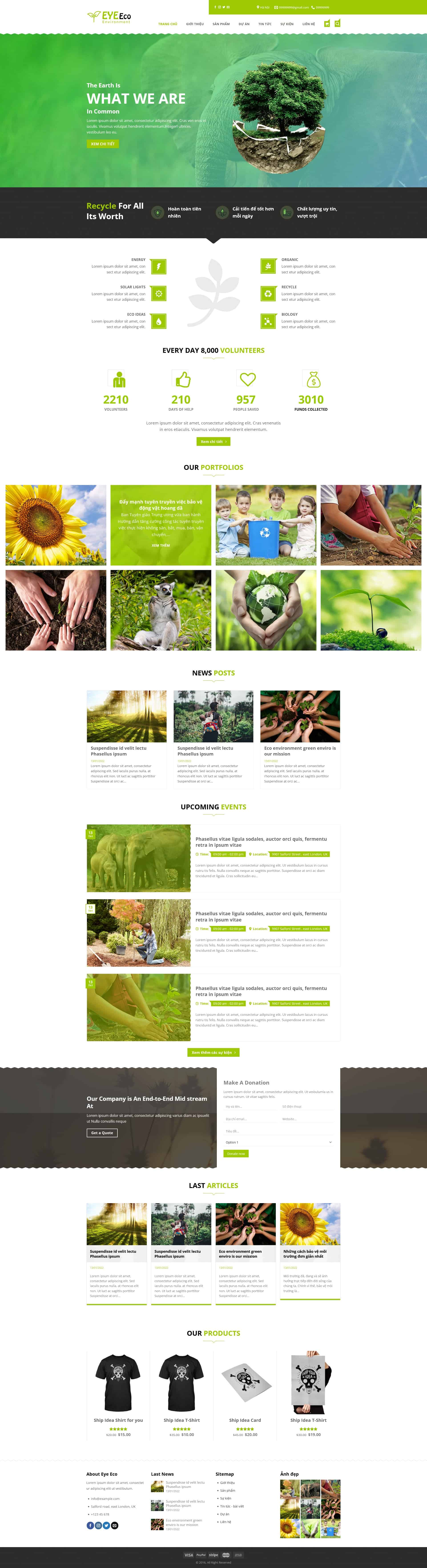 Theme WordPress tin tức về môi trường