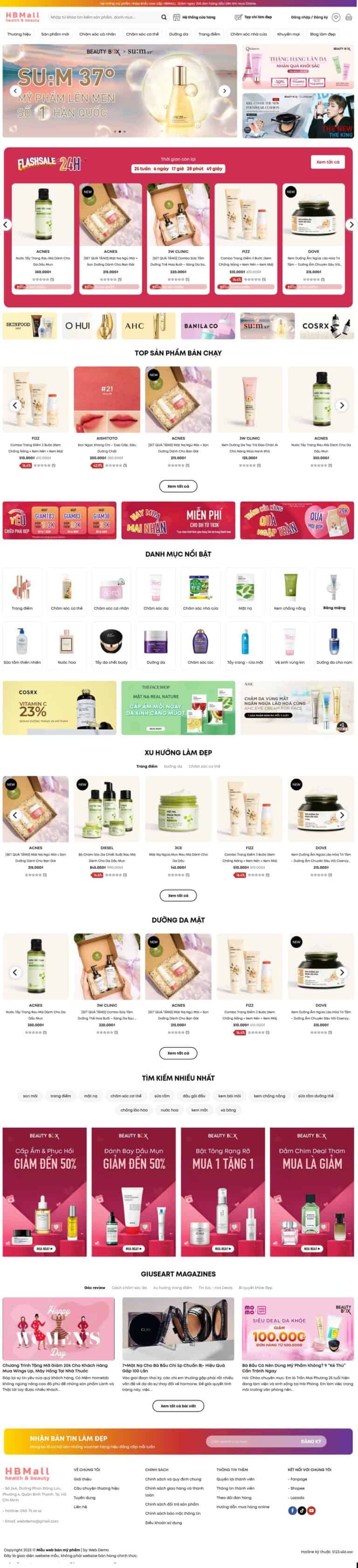 Theme wordpress mỹ phẩm 11