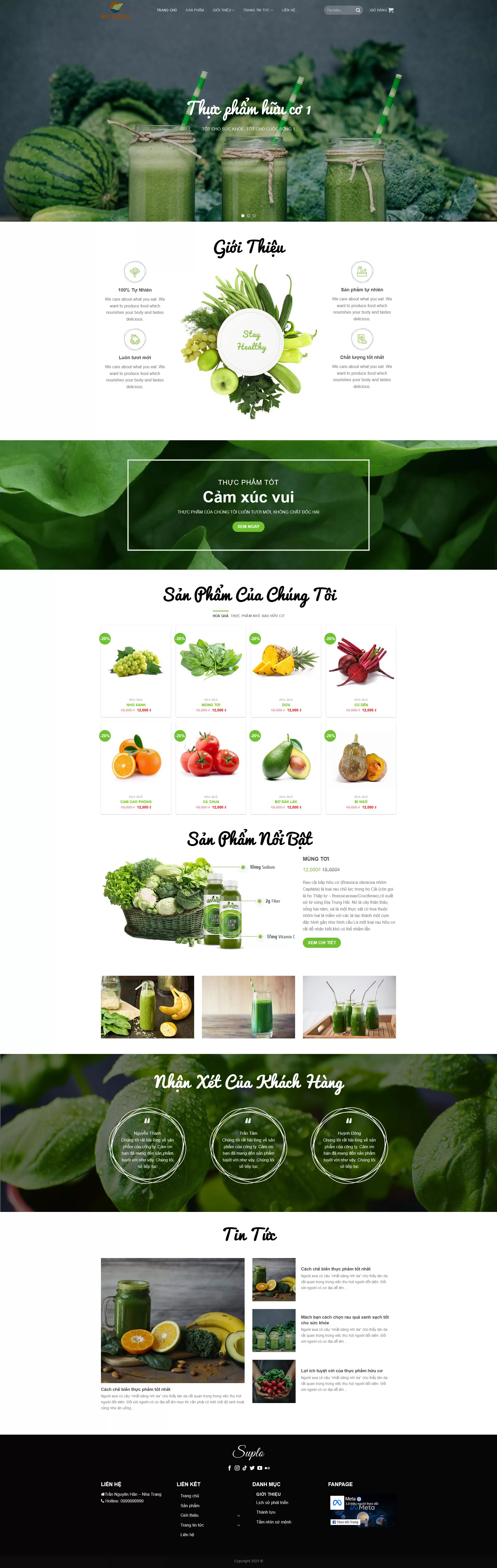 Theme wordpress thực phẩm hữu cơ