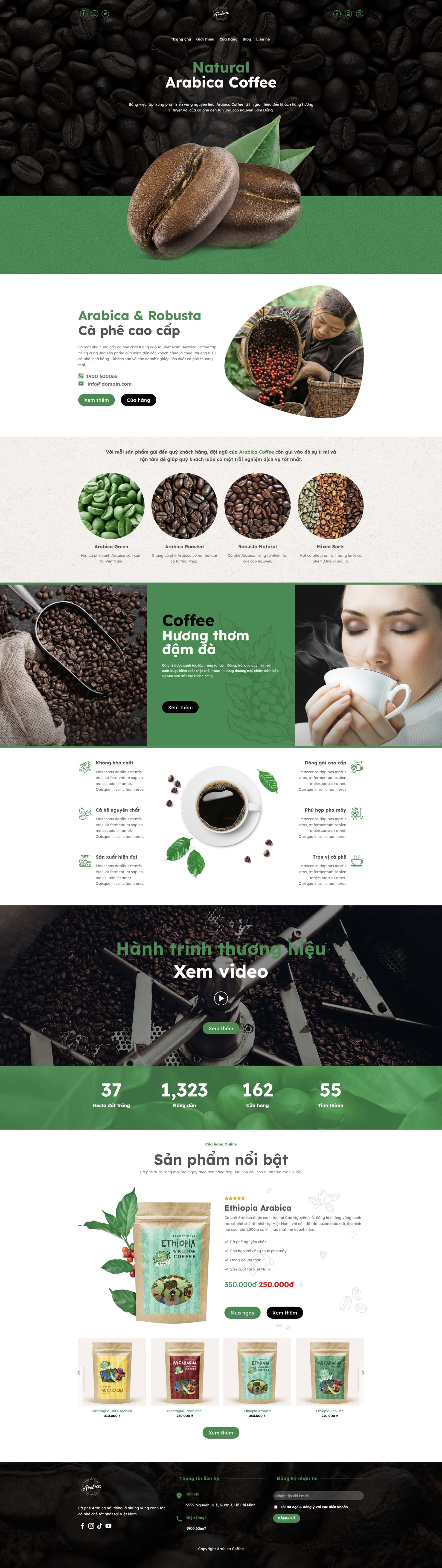 Theme WordPress bán cafe nguyên chất 3