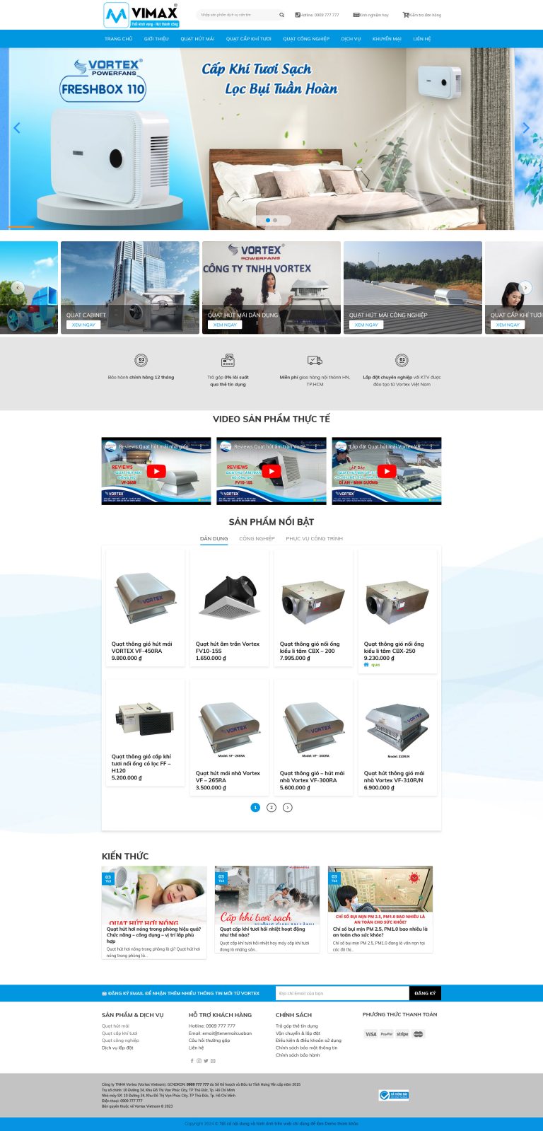 Theme wordpress quạt công nghiệp - Theme Wordpress Giá Rẻ - Mua Bán ...