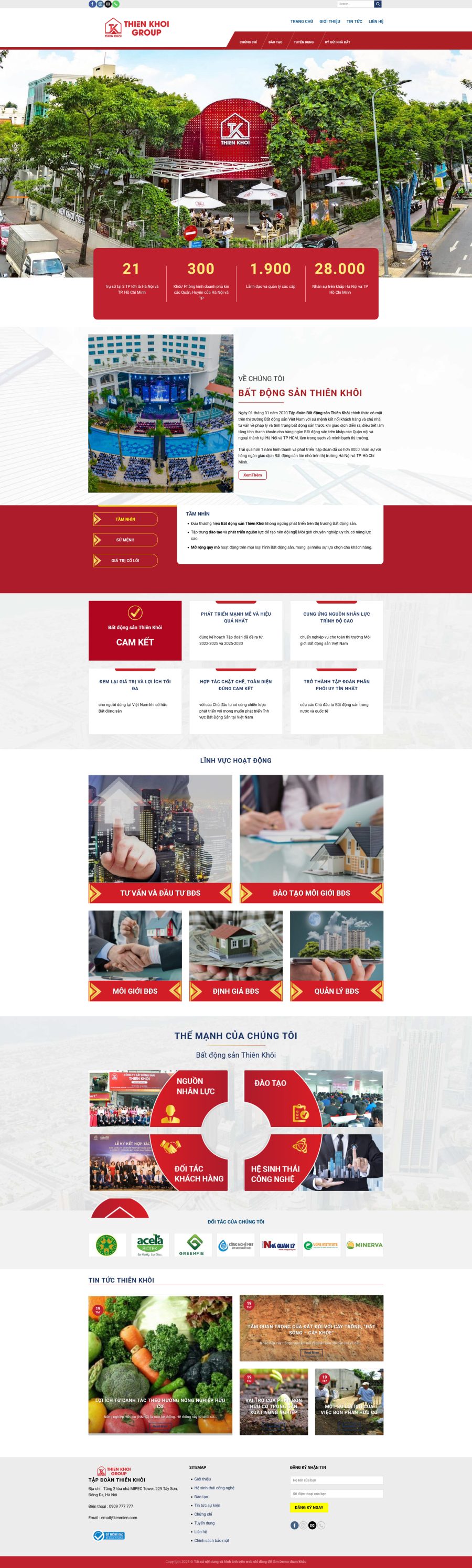 Theme wordpress giống tập đoàn bds thiên khôi update 5/2025