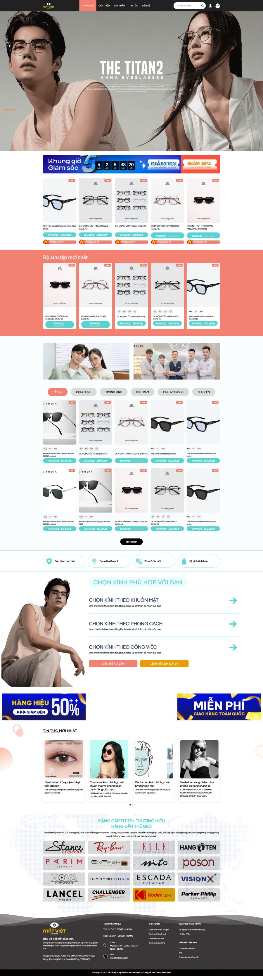 Theme wordpress shop bán mắt kính thời trang