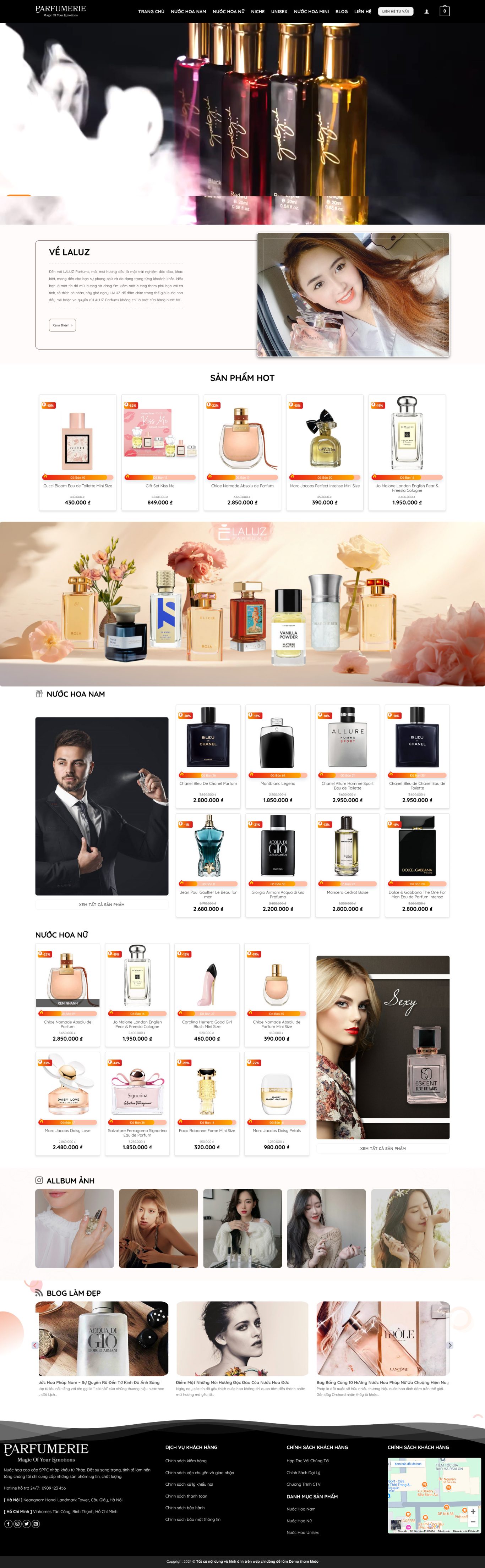 Theme wordpress shop bán nước hoa 