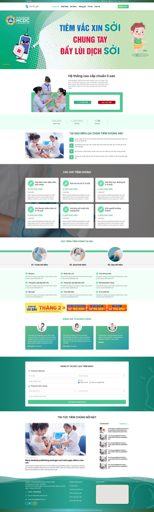 Theme wordpress trung tâm tiêm chủng 1