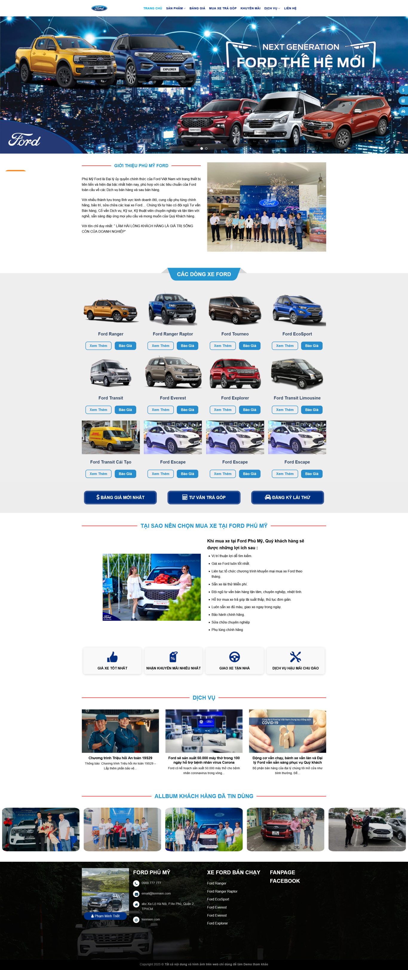 Theme wordpress bán xe ford