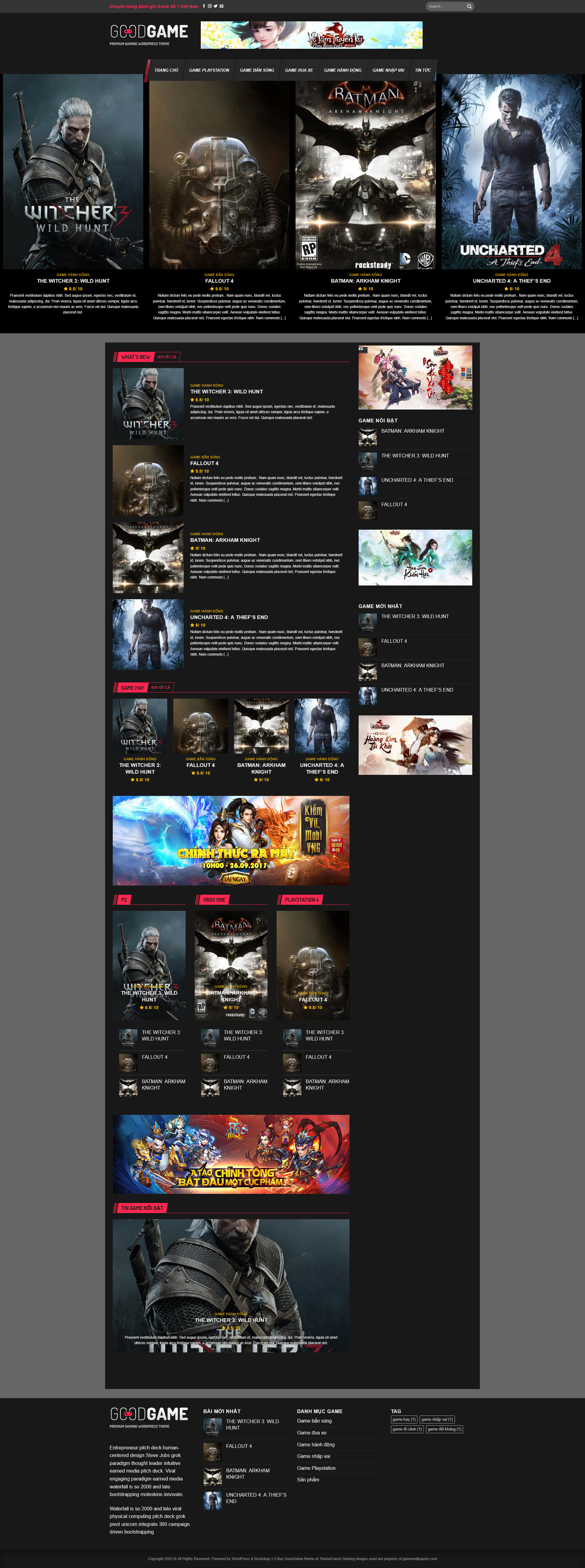 Theme wordpress review quảng
cáo game