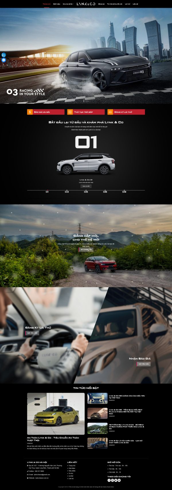 Theme WordPress Showroom Ô Tô Lynk&Co