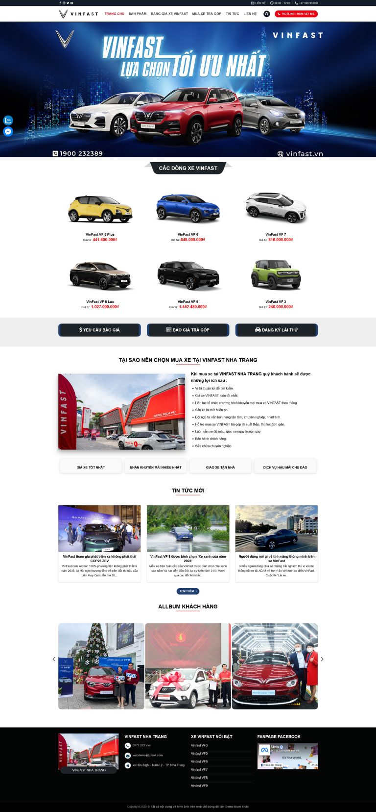 Theme WordPressshowroom ô tô VinFast - Theme Wordpress Giá Rẻ - Mua Bán ...