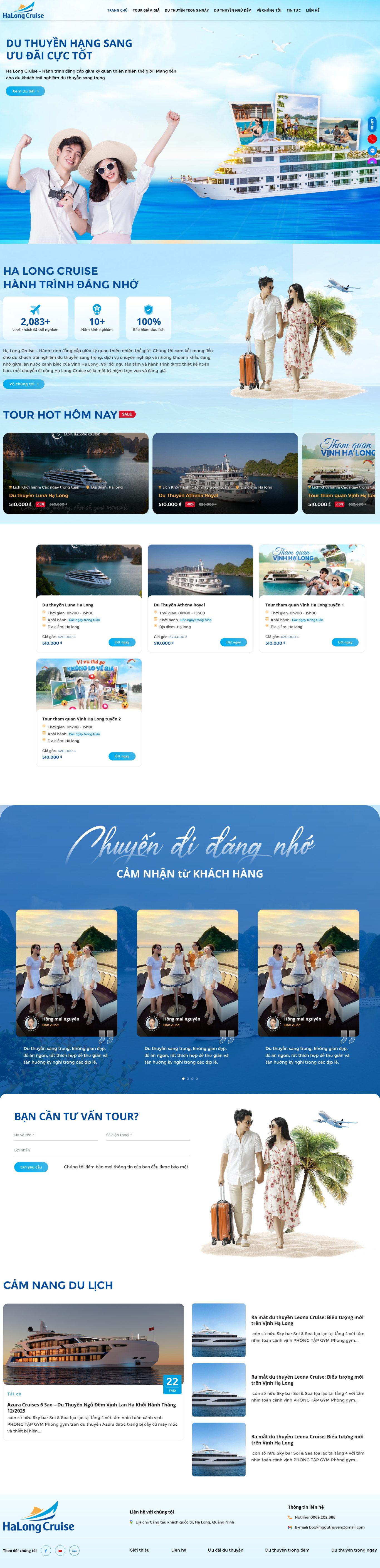 Theme WordPress Cho Thuê Du Thuyền Hạ Long – Giao diện sang trọng, tối ưu đặt tour & chốt khách