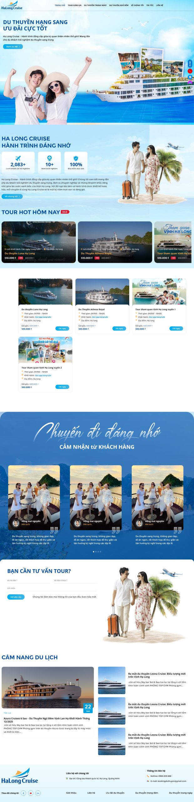 Theme WordPress Cho Thuê Du Thuyền Hạ Long – Giao diện sang trọng, tối ưu đặt tour & chốt khách