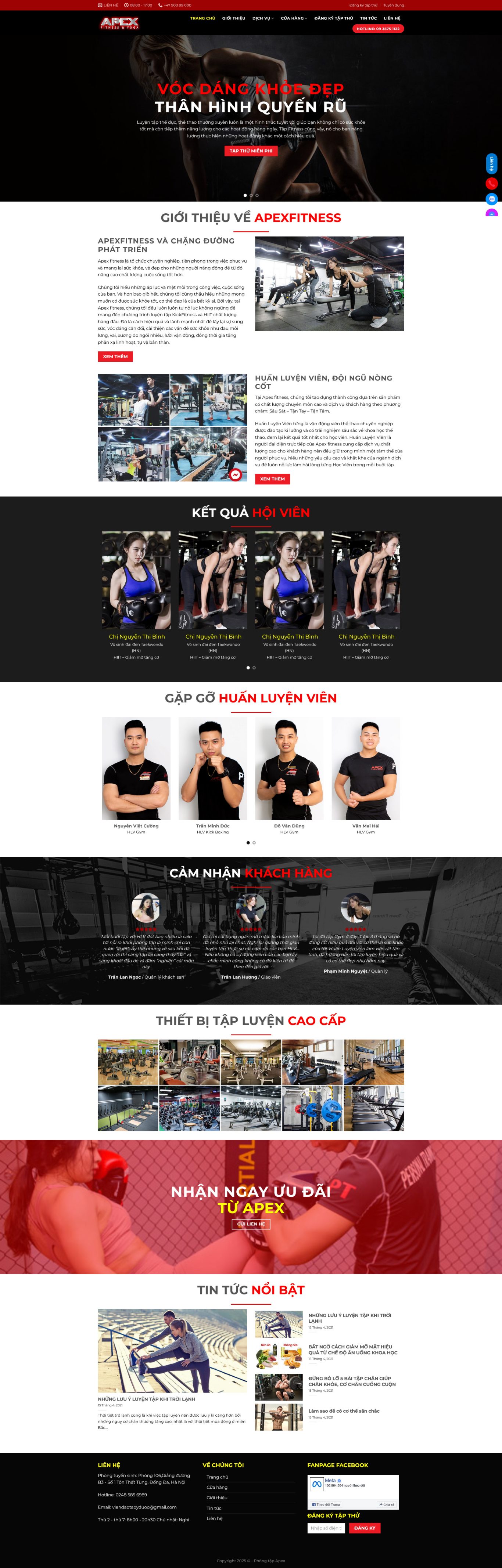 Theme wordpress phòng tập gym 6